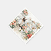 Cat is arranging Christmas Flowers Serviette (Ecke)