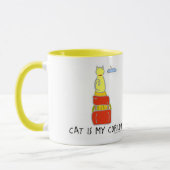 Cat is Copilot Funny Cartoon Kunst und Spaß Motto Tasse (Links)
