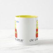 Cat is Copilot Funny Cartoon Kunst und Spaß Motto Tasse (Zentrum)