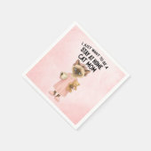 Cat is holding teddy bear on pink  background serviette (Ecke)