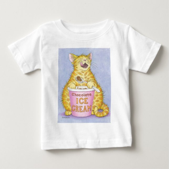 CAT isst Eiscreme Baby T-shirt (Vorderseite)