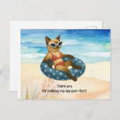 Cat ist am Strand danke Postkarte (Vorne/Hinten)