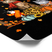Cat It's Fall Y’all Pumpkins Autumn Halloween Cat Poster (Ecke)