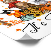 Cat It's Fall Y’all Pumpkins Autumn Halloween Cat Poster (Ecke)