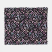 Cat Jack O'Lantern Pumpkin Halloween Schwarzes Dek Fleecedecke (Vorderseite (Horizontal))