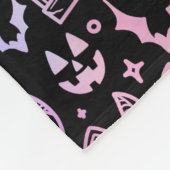 Cat Jack O'Lantern Pumpkin Halloween Schwarzes Dek Fleecedecke (Ecke)