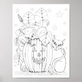 Cat Jack O'Lantern Scandinage Art Poster (Vorne)