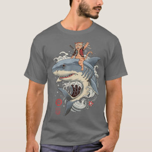 Cat Japanisch Neko Samurai Ninja Kawaii Tattoo Gra T-Shirt