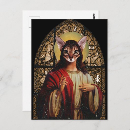 Cat Jesus Postkarte (Vorne/Hinten)