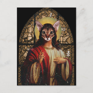 Cat Jesus Postkarte