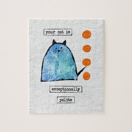 Cat Jigsaw Puzzle - Funny Cat Exceptionally Polite (Vertikal)