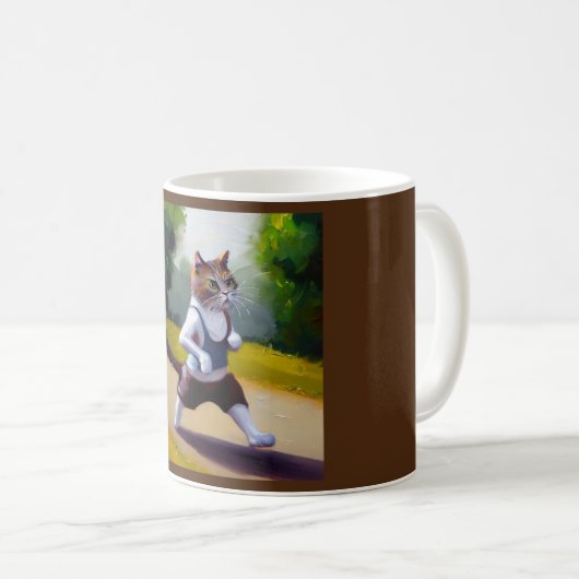 Cat Joggen Kaffeetasse (VorderseiteRechts)