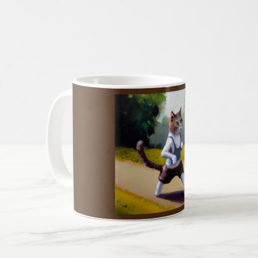 Cat Joggen Kaffeetasse (Vorderseite Links)