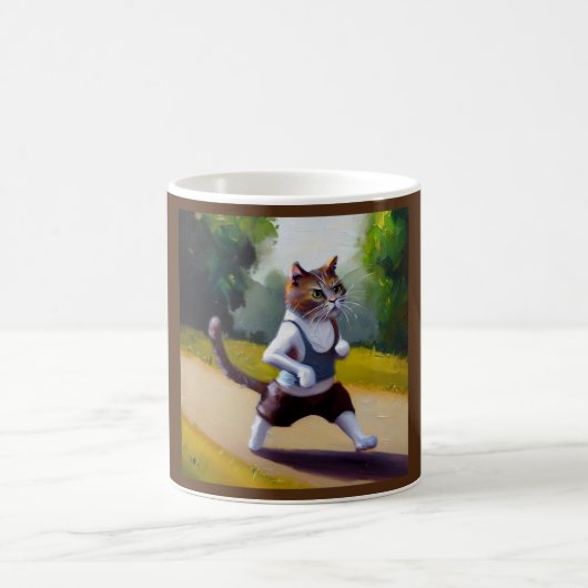 Cat Joggen Kaffeetasse (Mittel)