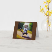 Cat Joggen Karte (Gelbe Blume)