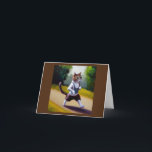 Cat Joggen Karte<br><div class="desc">Fügen Sie Ihrer Zuhause eine Touch von Launen hinzu mit unserem neuesten Design, das einen KatzenJoggen in einem Park enthält! Dieses spielerische Kunstwerk erfasst die Freude an Bewegung und die Schönheit der Natur in einer charmanten Szene. Die aufwändigen Details und die lebhaften Farben machen dieses Stück zu einem echten Kunstwerk....</div>