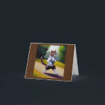 Cat Joggen Karte<br><div class="desc">Fügen Sie Ihrer Zuhause eine Touch von Launen hinzu mit unserem neuesten Design, das einen KatzenJoggen in einem Park enthält! Dieses spielerische Kunstwerk erfasst die Freude an Bewegung und die Schönheit der Natur in einer charmanten Szene. Die aufwändigen Details und die lebhaften Farben machen dieses Stück zu einem echten Kunstwerk....</div>