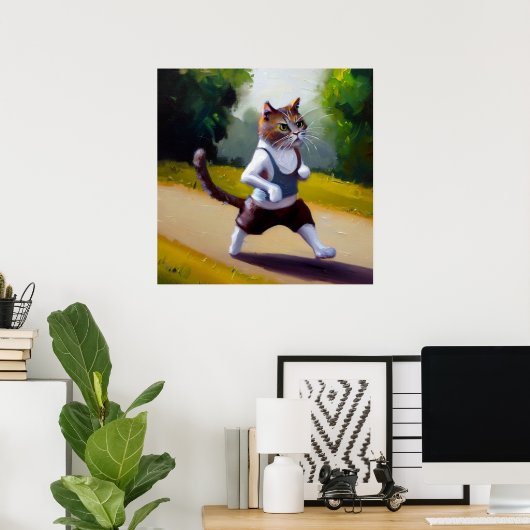 Cat Joggen Poster (Heimbüro)
