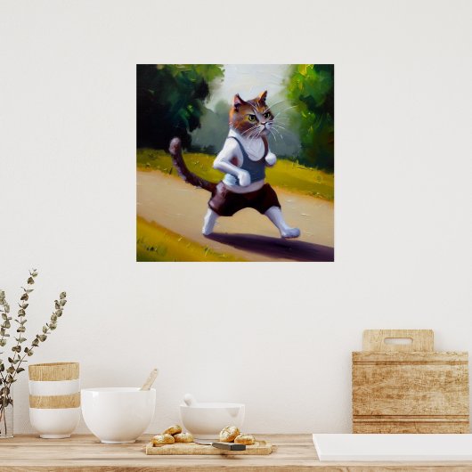 Cat Joggen Poster (Küche)