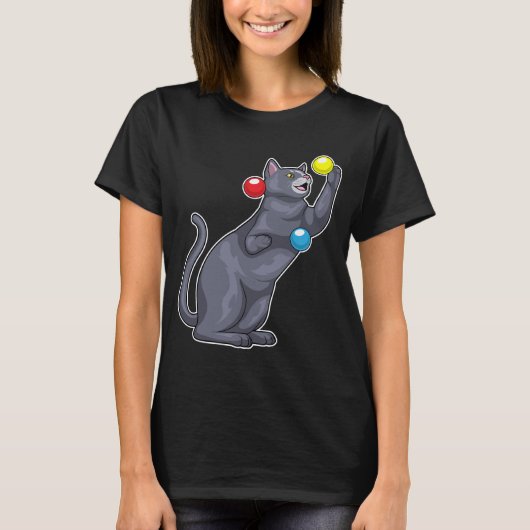Cat Juggler Juggle T-Shirt (Vorderseite)