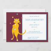 Cat Juggling Balls Custom Birthday Party Einladung (Vorderseite)