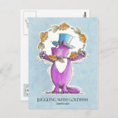 Cat Juggling mit Goldfish nah Trim 22 2 2011... Postkarte (Vorne/Hinten)
