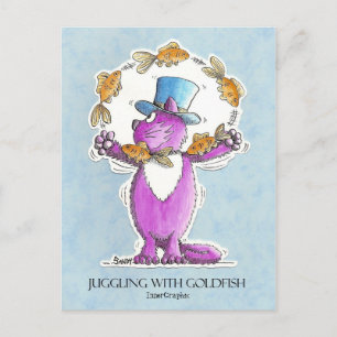 Cat Juggling mit Goldfish nah Trim 22 2 2011... Postkarte
