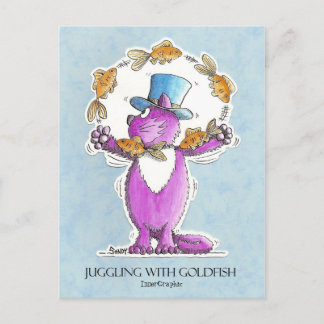 Cat Juggling mit Goldfish nah Trim 22 2 2011... Postkarte