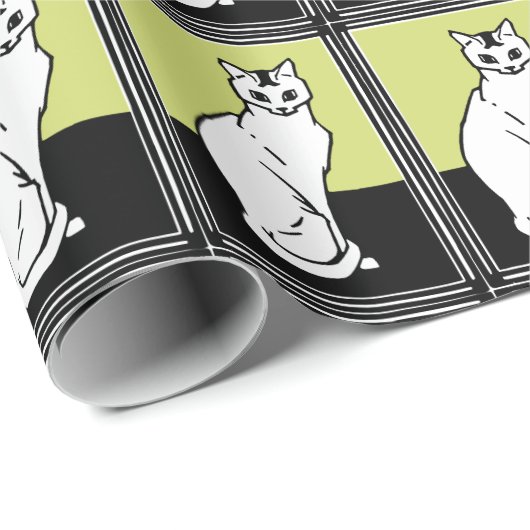 Cat Julie de Graag Art Nouveau Geschenkpapier (Rolleneckpunkt)