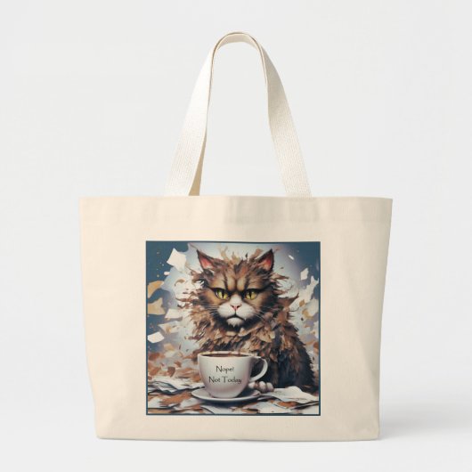 Cat Jumbo-Tasche mit einer Niedlichen "Not Today"- Jumbo Stoffbeutel (Vorne)