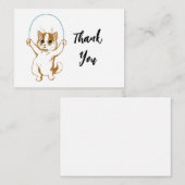 Cat Jumping Rope Vielen Dank Mitteilungskarte (Vorne/Hinten)