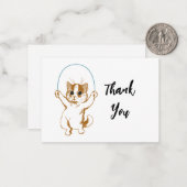 Cat Jumping Rope Vielen Dank Mitteilungskarte (Vorderseite/Rückseite Beispiel)