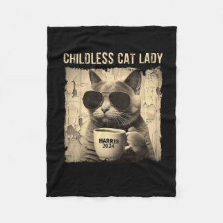 Cat Kamala 2024 Harris - Childless Cat Lady Vintag Fleecedecke