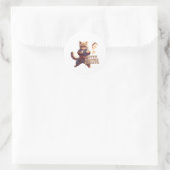 Cat Karate Theme Funny Capdesign Runder Aufkleber (Tasche)