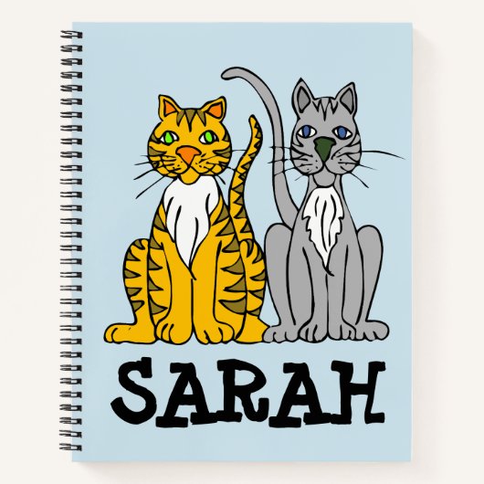 CAT KATZKATZEN PERSONALISIERTER NAME PINK NOTEBOOK NOTIZBLOCK (Vorderseite)