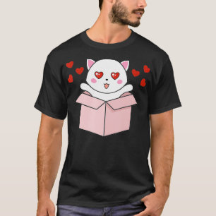 Cat Kawaii Valentinstag Niedlich Kitten Herz VDay T-Shirt