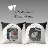 Cat Keepake Pet 2 Fotos Gedenkschwarz Kissen