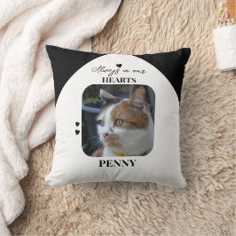 Cat Keepake Pet 2 Fotos Gedenkschwarz Kissen