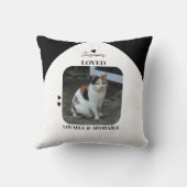 Cat Keepake Pet 2 Fotos Gedenkschwarz Kissen (Rückseite)