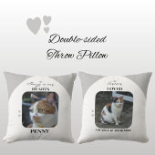 Cat Keepake Pet 2 Fotos Memorial grau Kissen