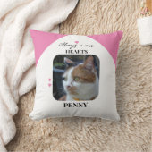 Cat Keepake Pet 2 Fotos Memorial Pink Kissen (Decke)