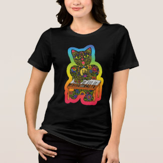 Cat Keyboard T-Shirt - Kunst von Carole Bibisi Tri-Blend Shirt