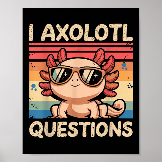 Cat Kids Funny I Axolotl Fragen Poster (Vorne)