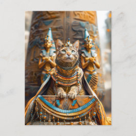 Cat King auf Pharao's Throne Postkarte