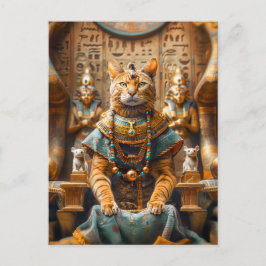 Cat King auf Pharao's Throne Postkarte