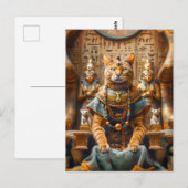 Cat King auf Pharao's Throne Postkarte (Vorne/Hinten)