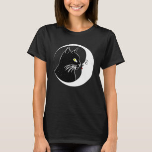 Cat Kissing Crescent Moon Gesicht Esoteric Wicca s T-Shirt