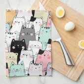 Cat kitchen tea towel, Dish towel  Geschirrtuch (Viertel Falte)