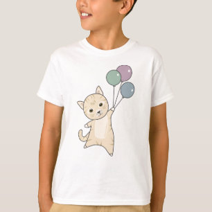 Cat Kitten Balloons Niedlicher Tiere Kinder T-Shirt