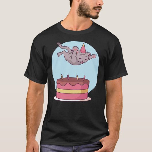 Cat Kitten Cake Birthday Party Kids T-Shirt (Vorderseite)